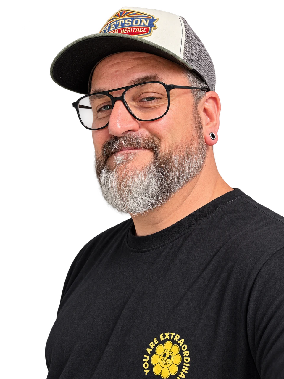Markus Grimm mit Brille, Bart und Cap